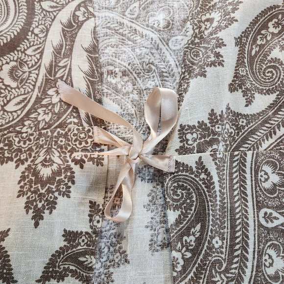 Cloz's NY Vintage Cotton Tan Paisley Floral Tie Front Women's Large Cardigan - Picture 8 of 9